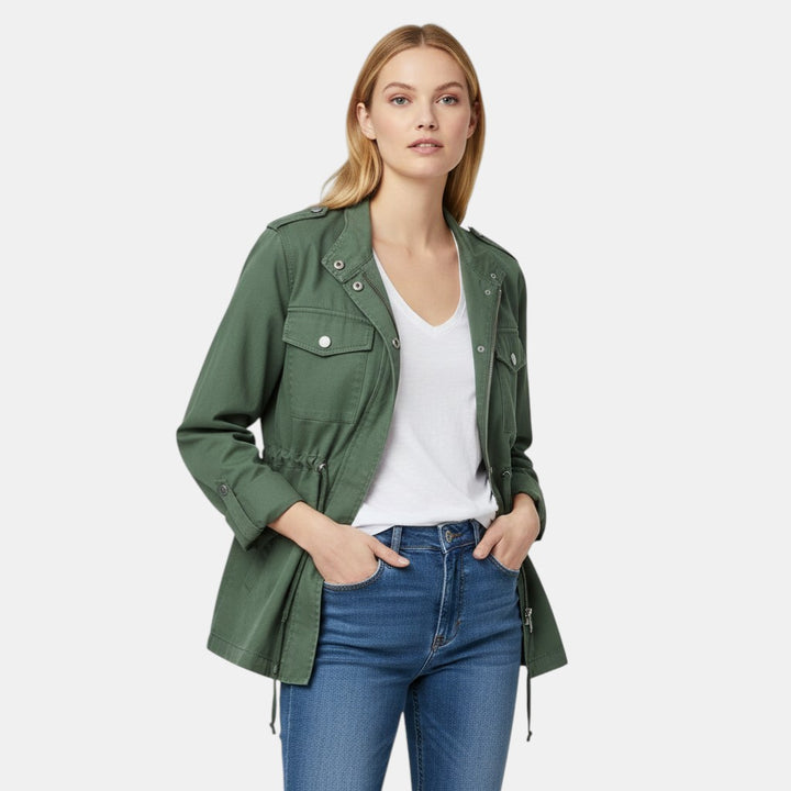 Women’s Lightweight Utility Jacket with Front Zip-Villaayr