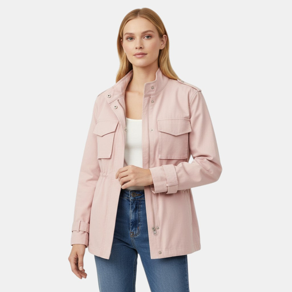 Women’s Lightweight Utility Jacket with Front Zip-Villaayr