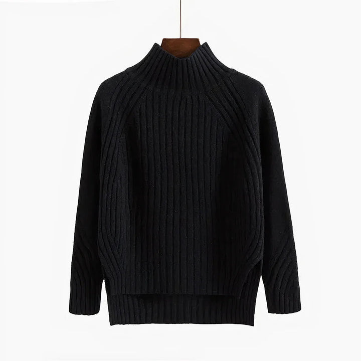 Women’s Merino Wool Roll Neck Jumper-villaayr.com