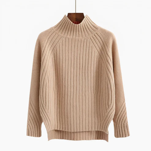 Women’s Merino Wool Roll Neck Jumper-villaayr.com