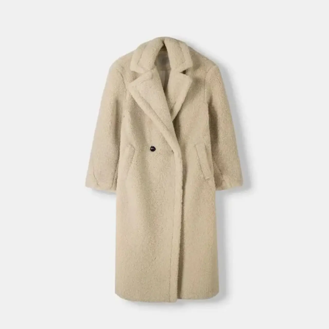 Women’s Oversized Teddy Wool Trench Coat-villaayr.com
