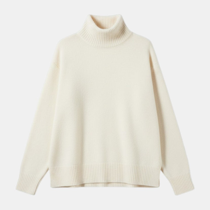 Women’s Turtleneck Knit Sweater Pullover with Long Sleeve-Villaayr