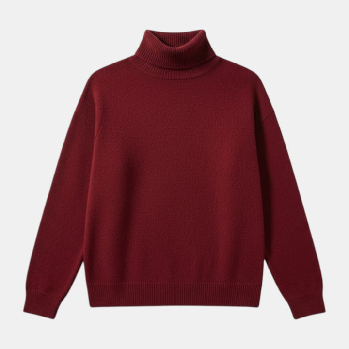 Women’s Turtleneck Knit Sweater Pullover with Long Sleeve-Villaayr