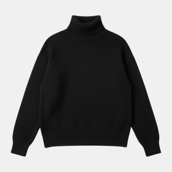 Women’s Turtleneck Knit Sweater Pullover with Long Sleeve-Villaayr