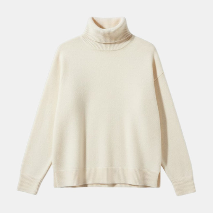 Women’s Turtleneck Knit Sweater Pullover with Long Sleeve-Villaayr